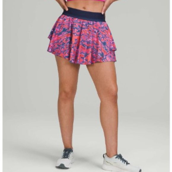 lululemon athletica Pants - Lululemon NWT Court Rival High Rise Skirt Skort Size 12 Chroma Clash Multi Miner